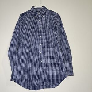 Ralph Lauren Blake 100% Cotton Navy Long Sleeve Button Down Shirt Medium